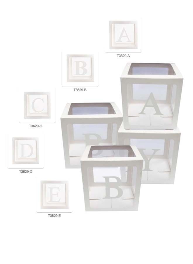 NIBEMINENT 4-Piece Baby Block Party Decoration Balloon Box - Image 2