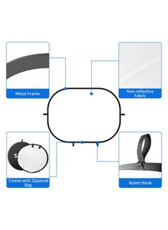 Selens Black White Backdrop 59X78.7Inches Pop Up Collapsible Background With Carrying Bag For Youtube Streaming Photo Studio Portrait Indoor Photography Foldable Pop Out Panel Reversible Backdrop  - Image 5