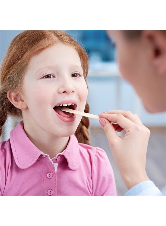 JMU مكابس اللسان المعقمة 100 قطعة، 6" مكابس لسان خشبية مغلفة بشكل فردي للاستخدام الطبي والحرف اليدوية مثل المصاصة - Image 5