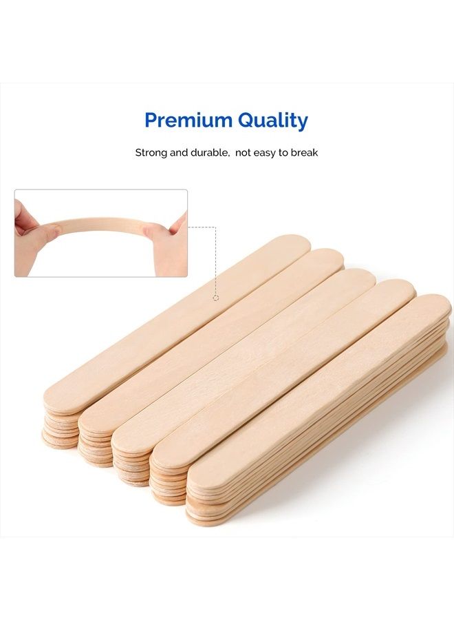 JMU مكابس اللسان المعقمة 100 قطعة، 6" مكابس لسان خشبية مغلفة بشكل فردي للاستخدام الطبي والحرف اليدوية مثل المصاصة - Image 4