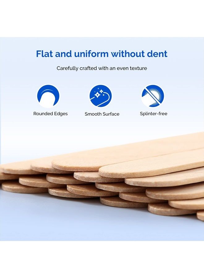 JMU مكابس اللسان المعقمة 100 قطعة، 6" مكابس لسان خشبية مغلفة بشكل فردي للاستخدام الطبي والحرف اليدوية مثل المصاصة - Image 3