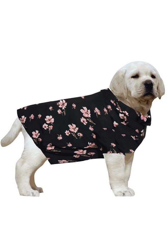 ويستيرن إرا قميص كلاب أساسي قابل للتنفس مطبوع عليه قطن، قميص فائق النعومة، قميص خفيف الوزن رقيق لطيف لحيواناتك الأليفة، ملابس كلاب مريحة للغاية (مقاس كبير جدًا - 30 بوصة) (طبعة زهور سوداء) - Image 1