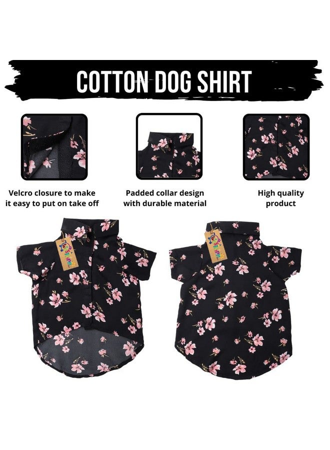 ويستيرن إرا قميص كلاب أساسي قابل للتنفس مطبوع عليه قطن، قميص فائق النعومة، قميص خفيف الوزن رقيق لطيف لحيواناتك الأليفة، ملابس كلاب مريحة للغاية (مقاس كبير جدًا - 30 بوصة) (طبعة زهور سوداء) - Image 4