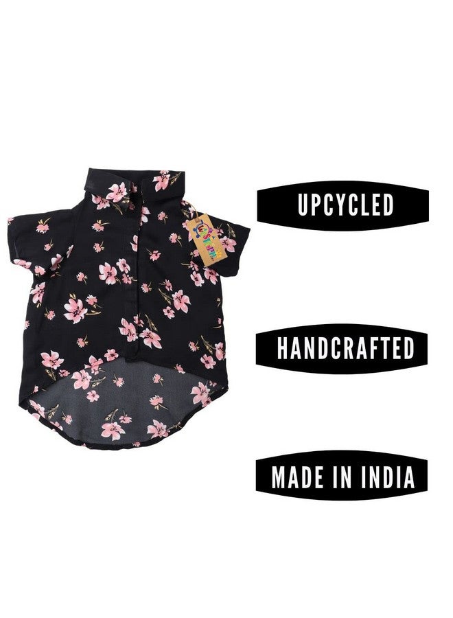 ويستيرن إرا قميص كلاب أساسي قابل للتنفس مطبوع عليه قطن، قميص فائق النعومة، قميص خفيف الوزن رقيق لطيف لحيواناتك الأليفة، ملابس كلاب مريحة للغاية (مقاس كبير جدًا - 30 بوصة) (طبعة زهور سوداء) - Image 3