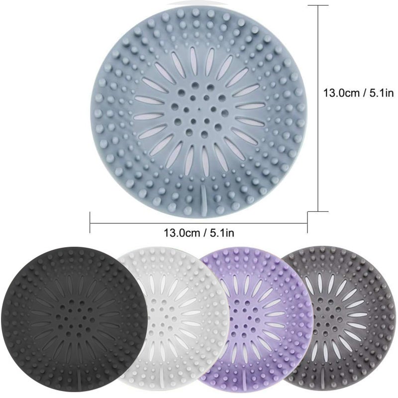 Gotega Bathroom Sink Drain Strainers, Hair Catcher Shower Drain Covers Protector, Flexible TPR Material, Multiple Colors for Bathroom Tub Shower and Sink Garbage Disposal Parts, Light-Colored 5 Pack - Image 5