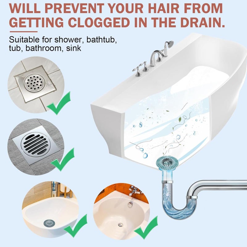 Gotega Bathroom Sink Drain Strainers, Hair Catcher Shower Drain Covers Protector, Flexible TPR Material, Multiple Colors for Bathroom Tub Shower and Sink Garbage Disposal Parts, Light-Colored 5 Pack - Image 4
