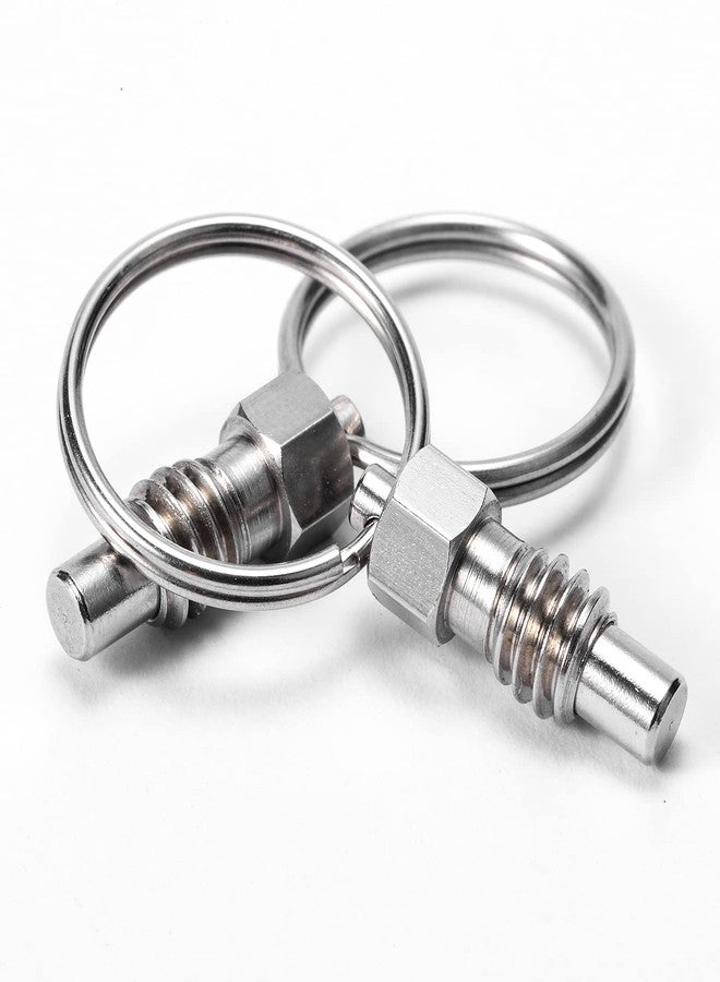 Young4us 2 Packs Spring Plunger with Pull Ring, 1/4"- 20 Thread Size, 0.31" Thread Length, Stainless Steel Non-Locking Type Stubby Hand-Retractable Spring Plunger Index Plunger - Image 3