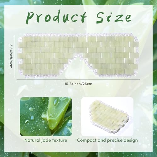 ANCKNE Jade Eye Mask Facial Cooling Mask with 100 Real Jade for Hot Cold Therapy Reduce Wrinkles Puffiness Migraines and AntiAging Essential Crystal Eye Mask for Beauticians - Image 5