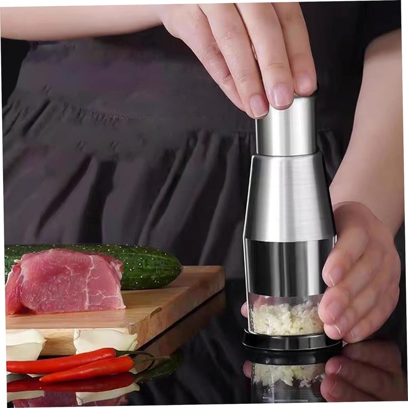 Suicune Multifunctional Onion Cutter for Garlic Cutting Vegetable Cutter Stainless Steel Manual Vegetable Chopper Onion Garlic Press - Image 5