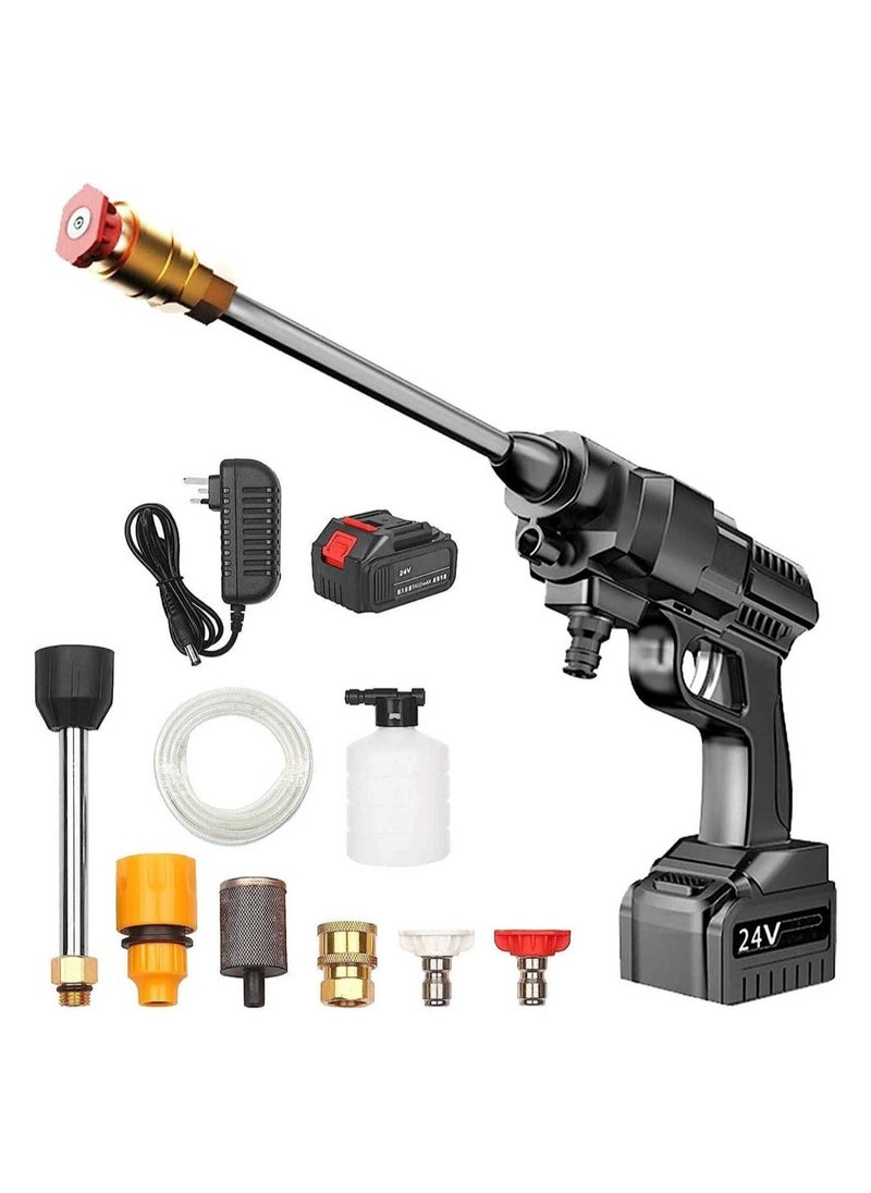 JAJEEK 24V Portable Cordless Pressure Washer, 5600mAh Mini Lithium Battery Powered Washer, Hand-Held Wireless Water Gun for Washing Cars, Watering Flowers – Lightweight & Efficient - Image 1