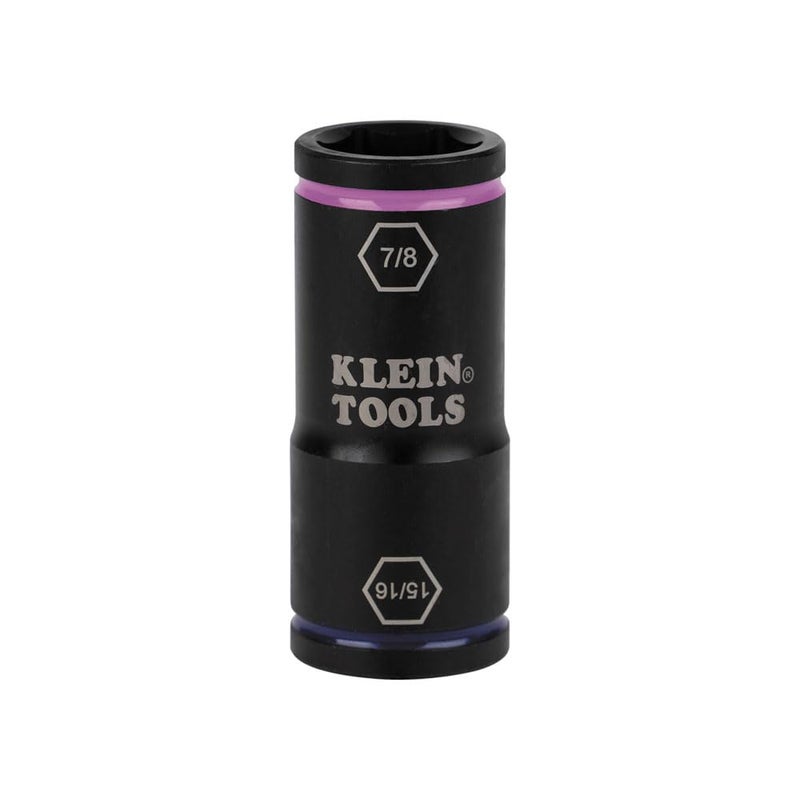 Klein Tools 66073 Impact Driver Flip Socket 1516 and 78Inch Sizes Use with Klein Tools Compact Impact Wrenches BAT20CW BAT20CW1