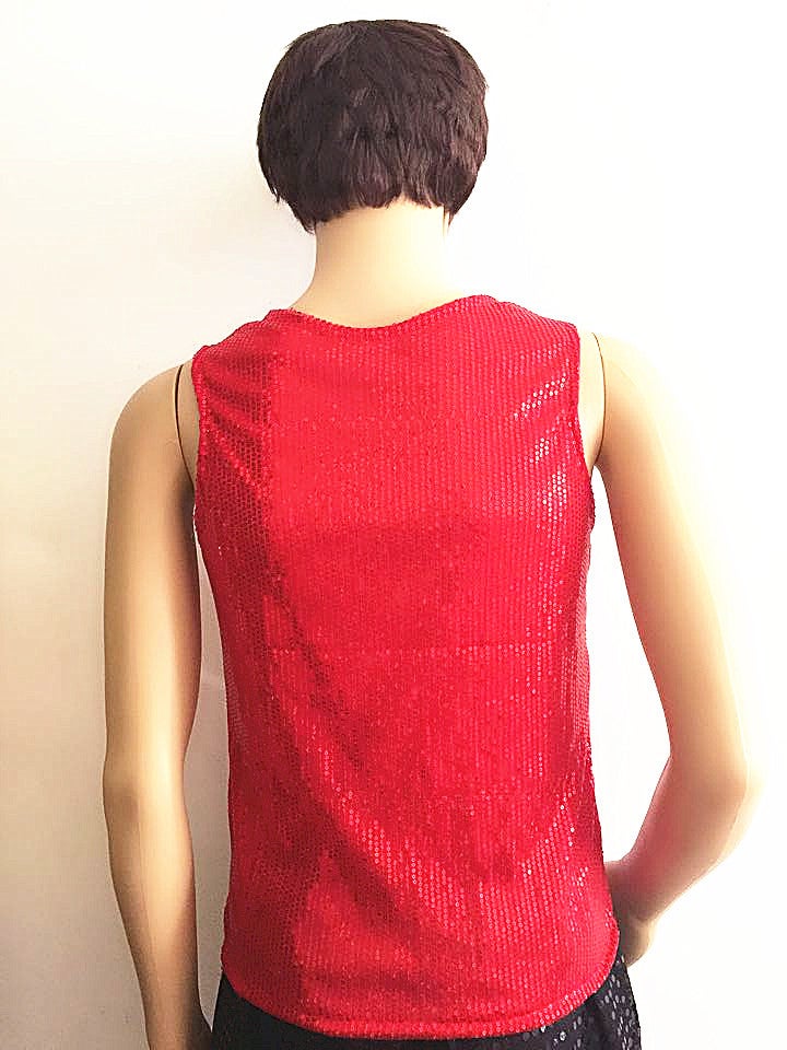 Korean-Style Stretch Slim-Fit Performance Costume For Men And Women All-Match Dancing Sequin Sleeveless Shiny Vest 6-Color - Image 4