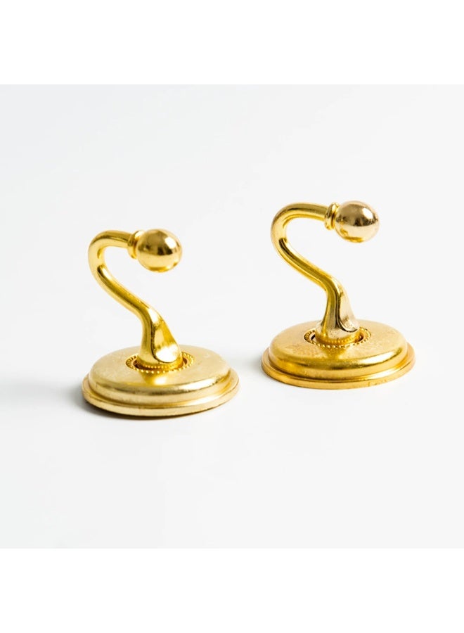 Goolsky 2pcs Vintage Pearl Magnetic Curtain Hooks, Strong Holdback for Small, Thin, Light-Transmitting Drapes, Easy Clip Design, Magnetic Hooks for Hanging  - Image 3