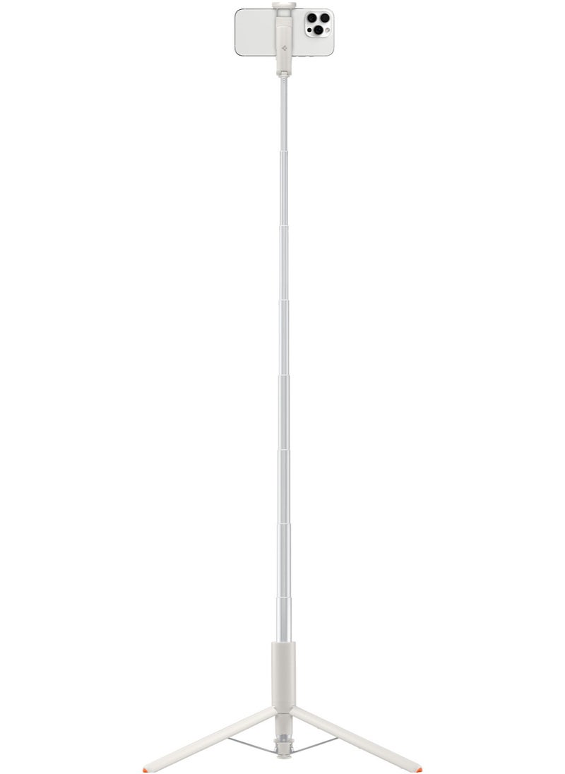 Spigen - Automatic Universal Selfie Stick Tripod 57" [Auto-Open] Phone Stand with Rechargeable Remote 360° Vertical & Horizontal Rotatable Stable Travel for iPhone Android and More - Dune Beige - Image 1
