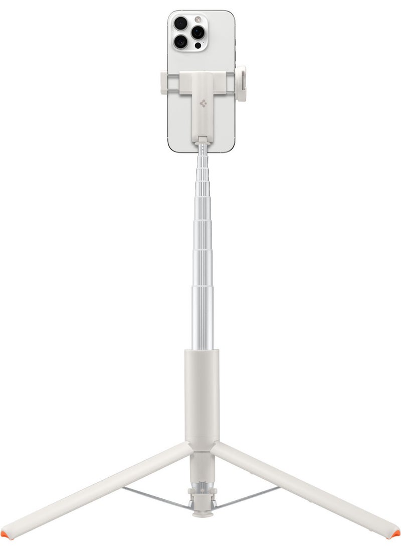 Spigen - Automatic Universal Selfie Stick Tripod 57" [Auto-Open] Phone Stand with Rechargeable Remote 360° Vertical & Horizontal Rotatable Stable Travel for iPhone Android and More - Dune Beige - Image 1