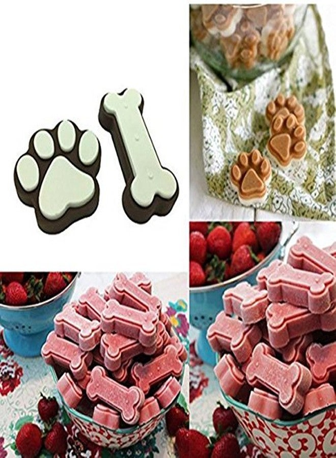 Charmed 2 Pc Silicone Mold Puppy Dog Paw & Bone Shape - Image 2