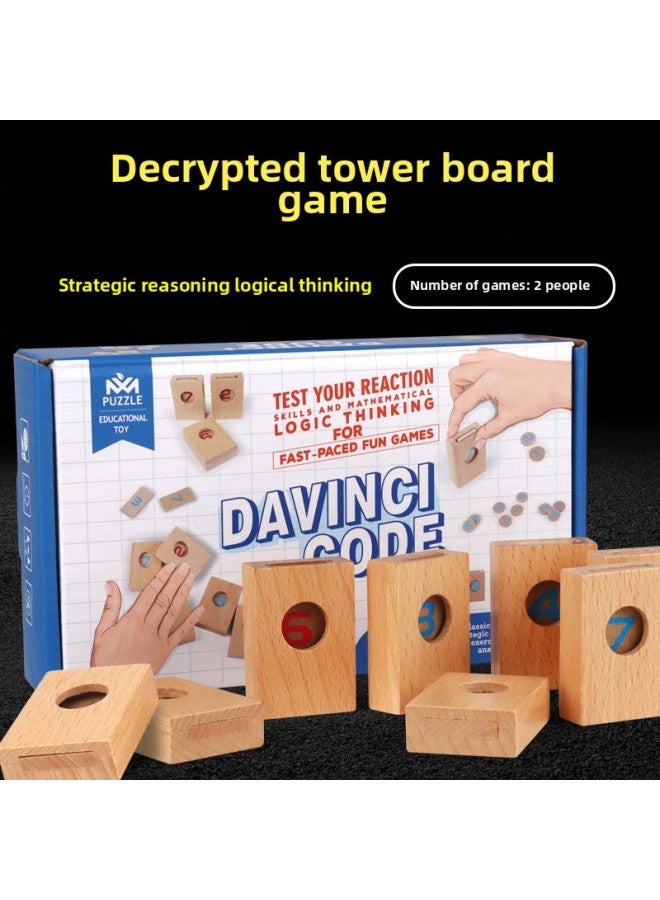Montessori Mathematics Building Blocks Enlightenment Plugging Stick Number Number Learning Matching Wooden Teaching Aids 3-6 Years Old Kindergarten Early Education-Color:XM-Decryption Tower - Image 1