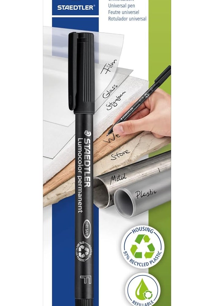 STAEDTLER Lumocolor F Permanent Marker - Fine Tip, Black - Image 1