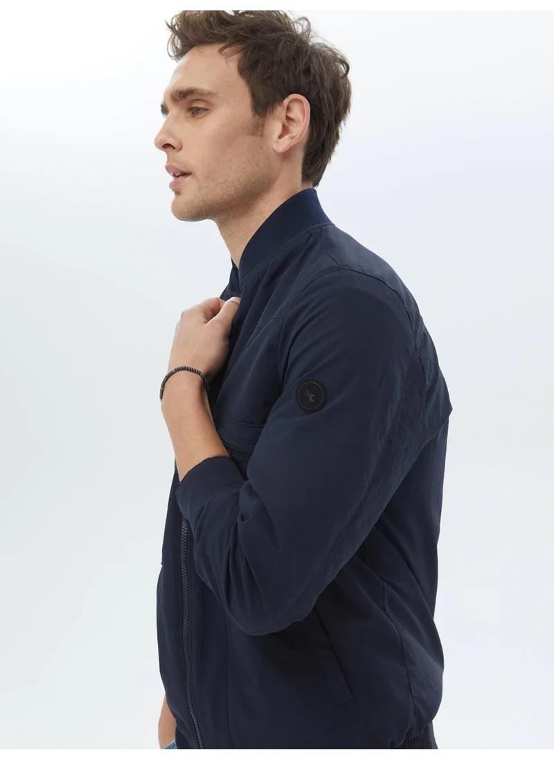 كيب Navy Blue Woven Coat