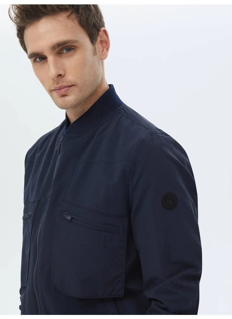 كيب Navy Blue Woven Coat
