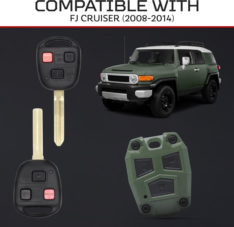 AJT DESIGN مفتاح سيارة من البلاستيك ABS لطراز FJ Cruiser (2008-2014) - Image 2