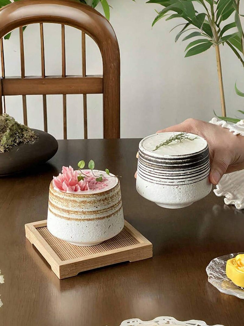 1pcs Rustic Textured Striped Ceramic ArabicQahwa Coffee Cup, Speckled Matte PorcelainEspresso Mug, Short Wide-Mouth Tea Cup,Multi-Color Hand-Glazed Drinkware,Heat-Resistant Small Coffee Mug for ArabicCoffee, Latte & Herbal Tea, Ideal for MajlisHospitality, Ramadan Iftar Gathering, EidCelebration, Aesthetic Table Decor, Perfect Housewarming & Festival Gift for Coffee andTea  Lovers - Image 4