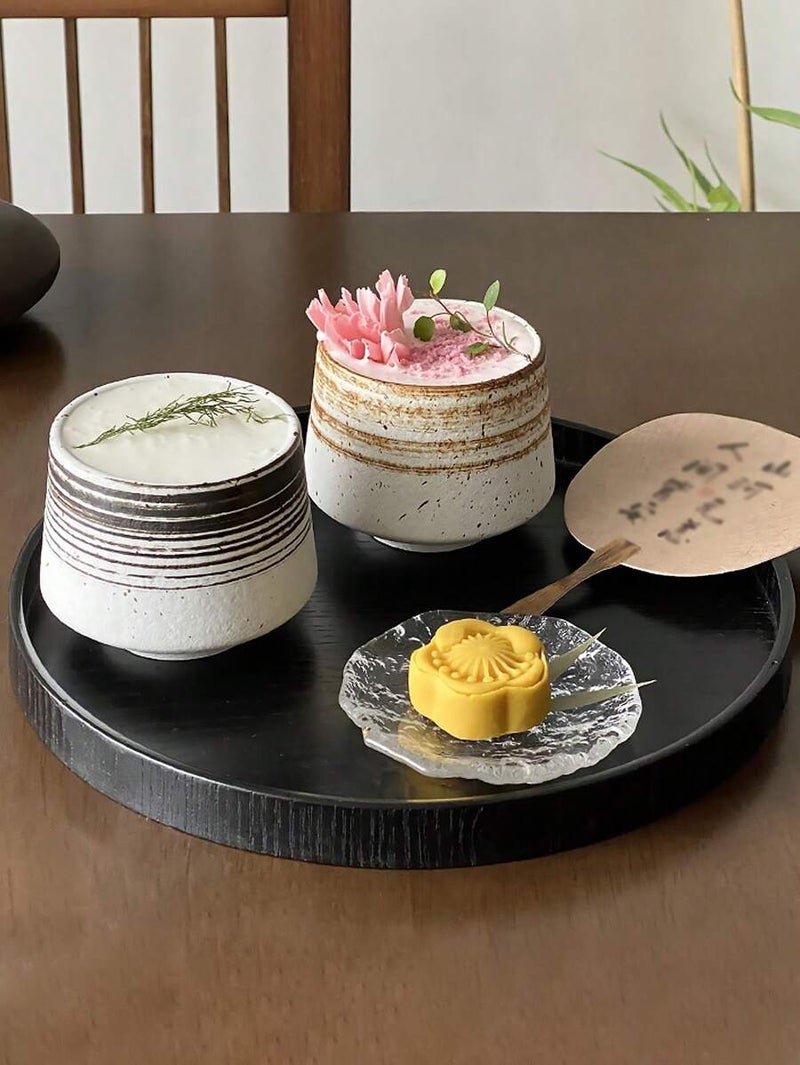 1pcs Rustic Textured Striped Ceramic ArabicQahwa Coffee Cup, Speckled Matte PorcelainEspresso Mug, Short Wide-Mouth Tea Cup,Multi-Color Hand-Glazed Drinkware,Heat-Resistant Small Coffee Mug for ArabicCoffee, Latte & Herbal Tea, Ideal for MajlisHospitality, Ramadan Iftar Gathering, EidCelebration, Aesthetic Table Decor, Perfect Housewarming & Festival Gift for Coffee andTea  Lovers - Image 3