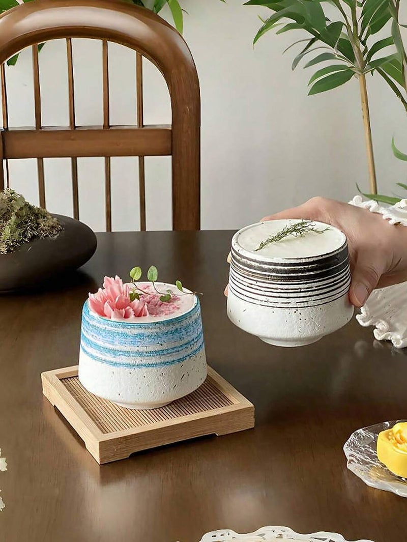 1pcs Rustic Textured Striped Ceramic ArabicQahwa Coffee Cup, Speckled Matte PorcelainEspresso Mug, Short Wide-Mouth Tea Cup,Multi-Color Hand-Glazed Drinkware,Heat-Resistant Small Coffee Mug for ArabicCoffee, Latte & Herbal Tea, Ideal for MajlisHospitality, Ramadan Iftar Gathering, EidCelebration, Aesthetic Table Decor, Perfect Housewarming & Festival Gift for Coffee andTea  Lovers - Image 5