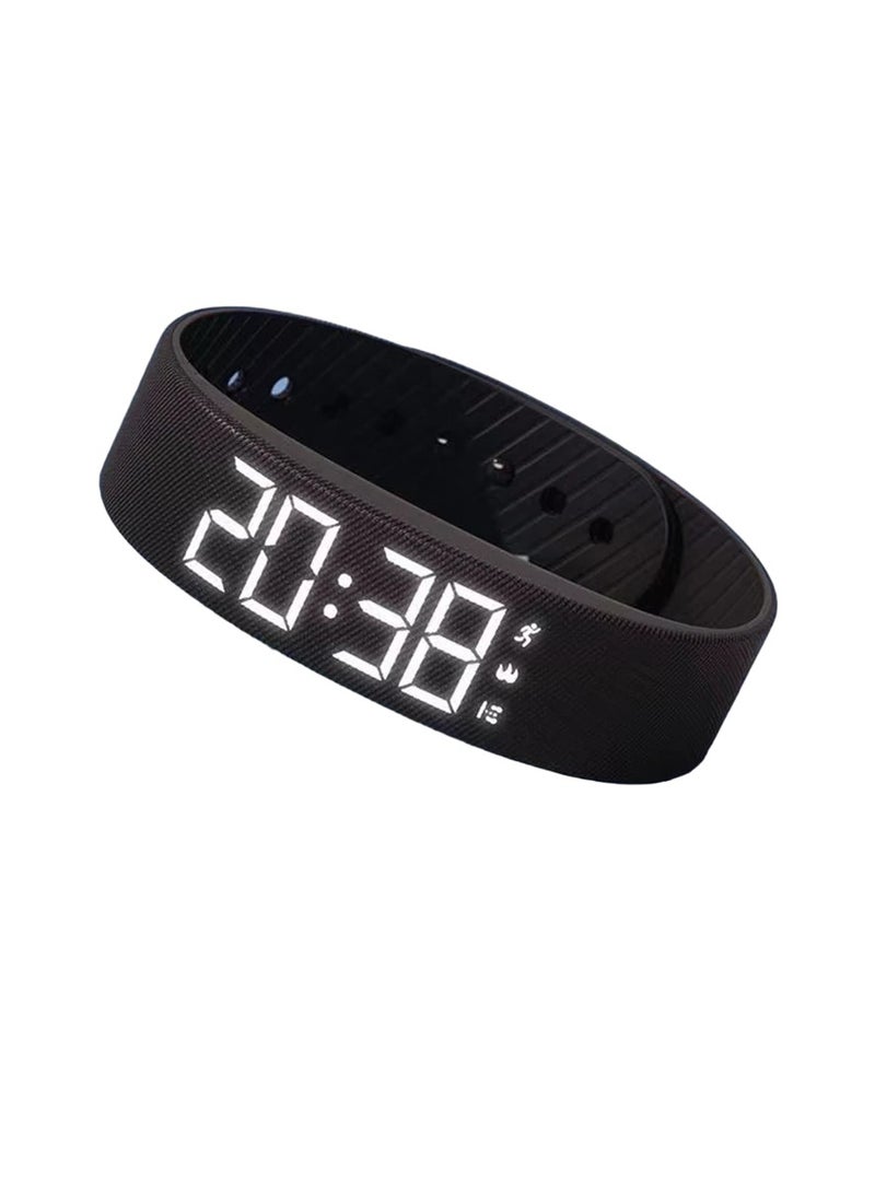 AROAQ Smart Watch Sports Bracelet, Water Proof Fitness Tracker Smart Bracelet, Digital Sports Watch With Vibrating Alarm Clock Running Step Counting, Smart Intelligent Step Bracelet For Boys Girls, (Black)  - Image 1