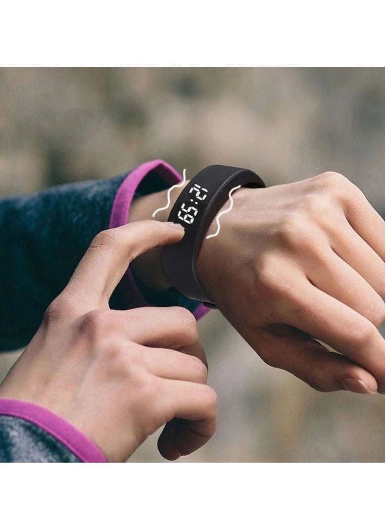 AROAQ Smart Watch Sports Bracelet, Water Proof Fitness Tracker Smart Bracelet, Digital Sports Watch With Vibrating Alarm Clock Running Step Counting, Smart Intelligent Step Bracelet For Boys Girls, (Black)  - Image 2