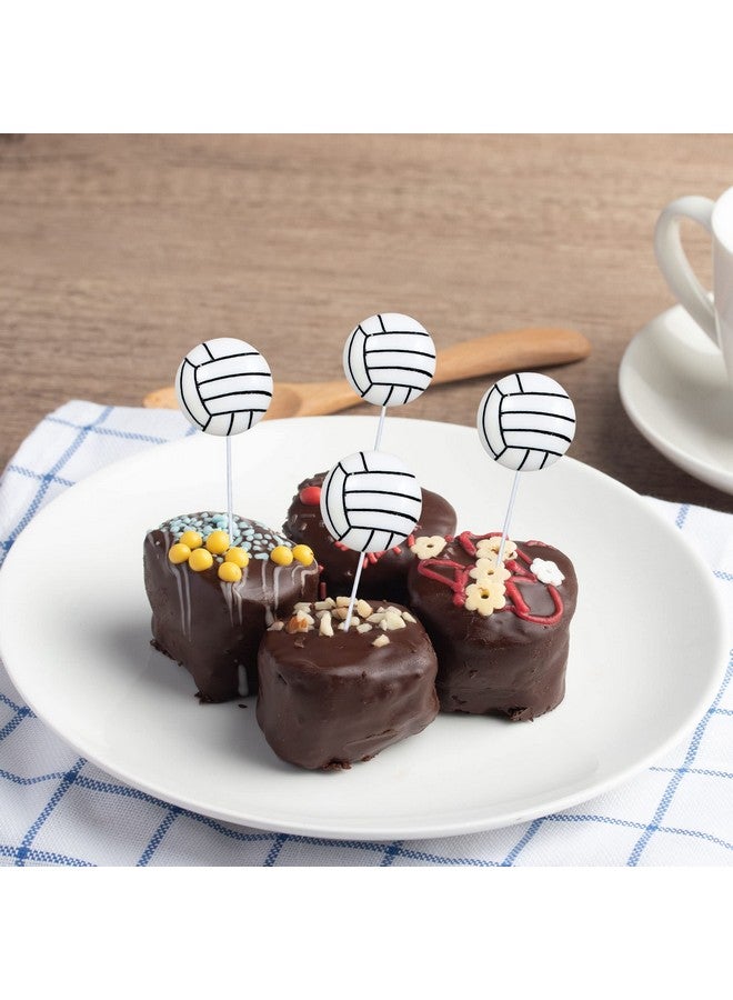 Ephlyn 20 قطعة من زينة كعك الفوليبول من الراتنج، زينة رياضية، أعواد كعك بتصميم فوليبول، زينة حفلات الأطفال ومناسبات الاستحمام للأطفال، زينة كعك عيد الميلاد - Image 5