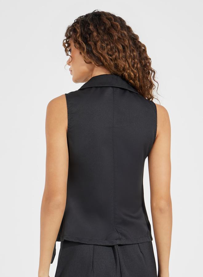 Styli Notch Lapel Wrap Top with Tie Detail  - Image 4