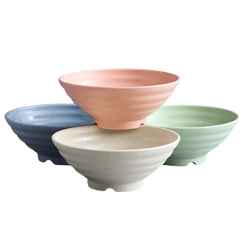Wheat Straw Bowls Set of 4 18cm Unbreakable Microwave and Dishwasher Safe Eco Friendly Tableware - Image 2