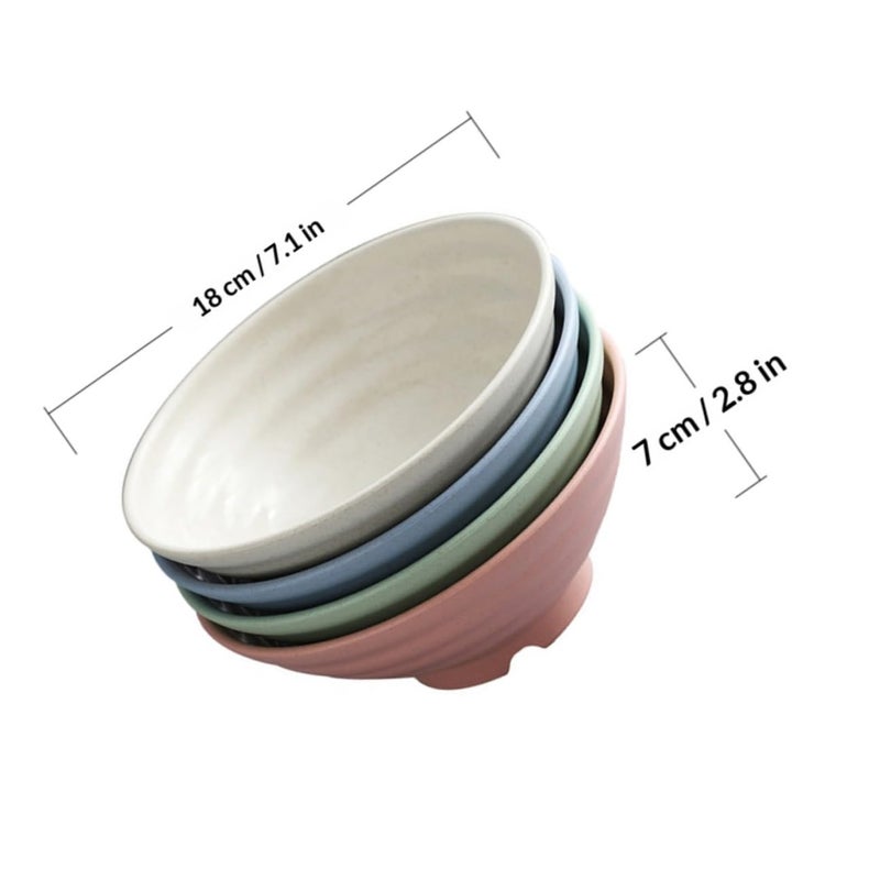 Wheat Straw Bowls Set of 4 18cm Unbreakable Microwave and Dishwasher Safe Eco Friendly Tableware - Image 3