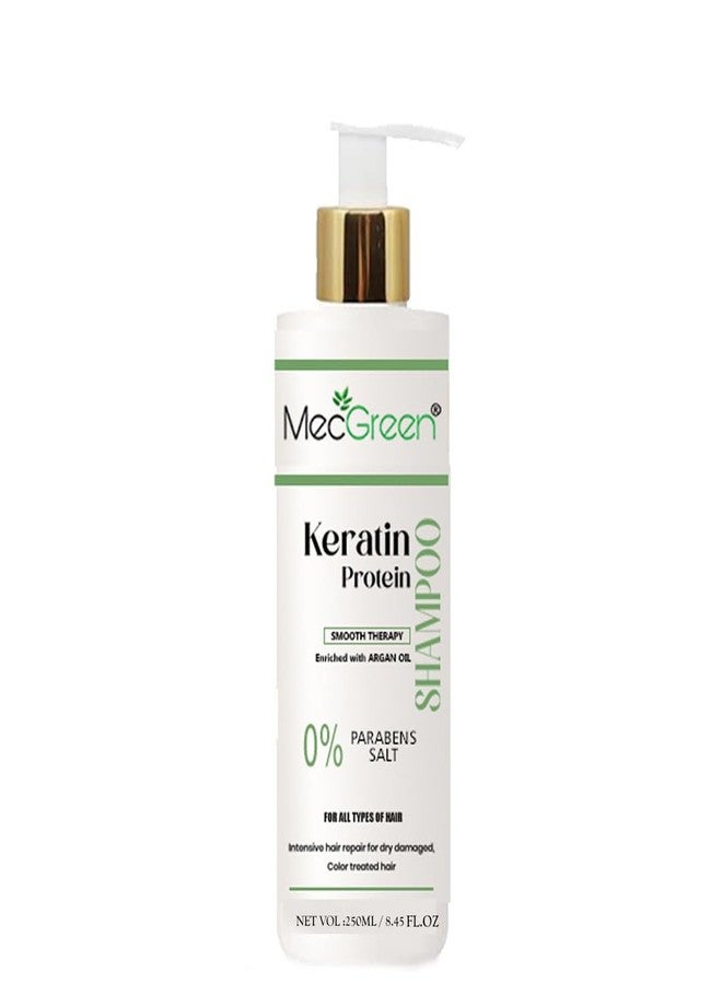 MECGREEN Total Repair Shampoo for Damaged & Weak Hair | With Pro-Keratin + Ceramide | Strengthens, Nourishes & Restores Shine | 250ml - Image 1