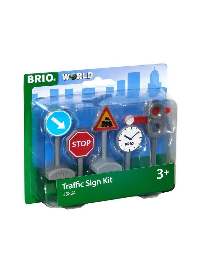 Brio BRIO World - 33864 Traffic Sign Kit | 5 Piece Toy Train Accessory for Kids Ages 3 and Up  - Image 1