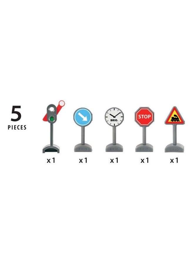 Brio BRIO World - 33864 Traffic Sign Kit | 5 Piece Toy Train Accessory for Kids Ages 3 and Up  - Image 4