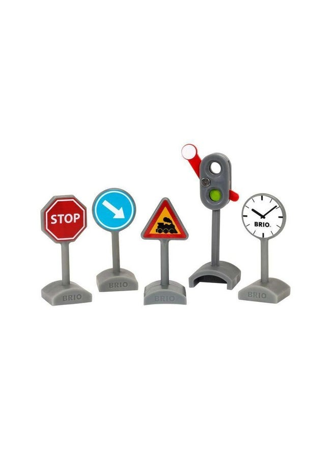 Brio BRIO World - 33864 Traffic Sign Kit | 5 Piece Toy Train Accessory for Kids Ages 3 and Up  - Image 2