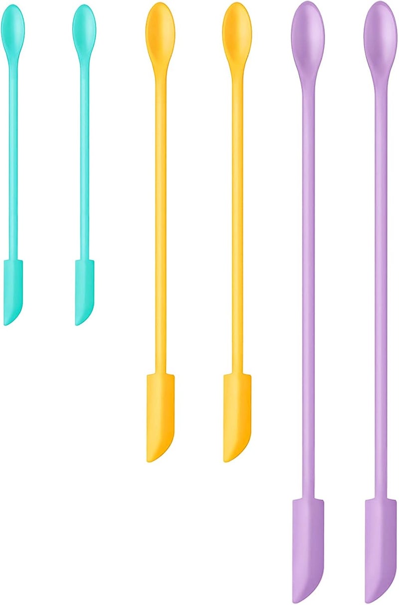 barsone Silicone Spatula Set (6Pcs) - Mini Scraper Tool for Beauty & Food - Reach Every Last Drop, Multi-Size Spatulas for Makeup Jars, Lotion Bottles & Kitchen Containers​ - Image 1