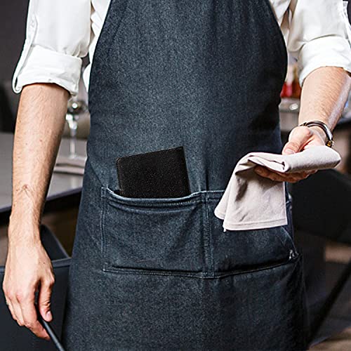 ACdream Server Books for Waitress, Guest Book Note Pad, Cute Pocket Leather Money Organizer Wallet, Cash Check Bill Receipt Holder Presenter, Waiter Accessories Fit Server Apron, Glitter Black - Image 4