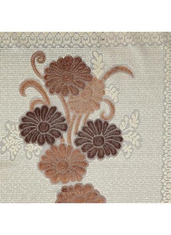 Kuber Industries Floral Cotton 4 Seater Center Table Cover Brown Ctktc01160 Standard  - Image 2