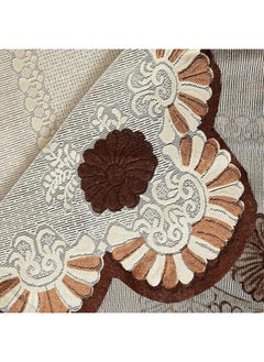 Kuber Industries Floral Cotton 4 Seater Center Table Cover Brown Ctktc01160 Standard  - Image 3