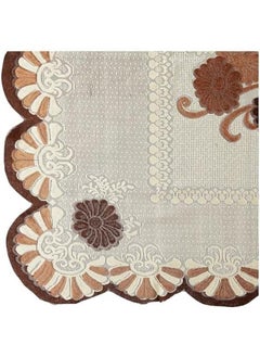 Kuber Industries Floral Cotton 4 Seater Center Table Cover Brown Ctktc01160 Standard  - Image 4