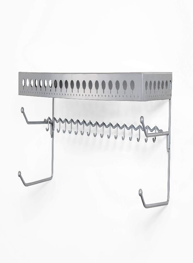Mango Steam Mango Steam Wall-mounted Jewelry Organizer Shelf (17 Inch, Silver)  - Image 1