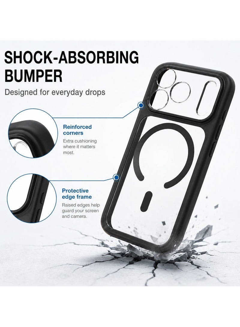 RADSUN Magnetic Clear Case for iPhone 17 Pro Max with Camera Lens Protection, Slim Shockproof Transparent Back Cover - Image 2