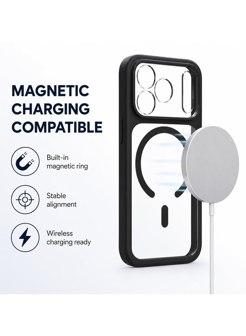 RADSUN Magnetic Clear Case for iPhone 17 Pro Max with Camera Lens Protection, Slim Shockproof Transparent Back Cover - Image 3