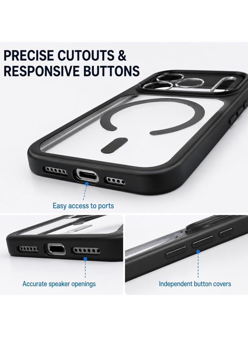 RADSUN Magnetic Clear Case for iPhone 17 Pro Max with Camera Lens Protection, Slim Shockproof Transparent Back Cover - Image 5