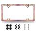 MUAWUOIK Watercolor Pink Cherry Blossom License Plate Frame Beautiful Floral Flowers License Plate Stainless Steel Accessory Colorful License Plate Personalise Decoration with Screws 123 x 63 Women - Image 2