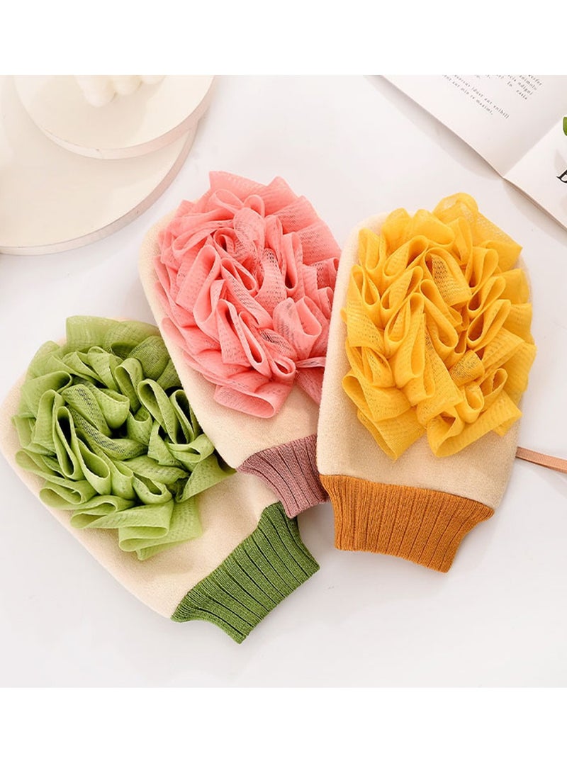 3Pcs Deep Exfoliating Glove for Shower, Double-Sided Exfoliating Mitt,Massage Body Scrub Gloves for Home Spa,Eco Friendly loofah Sponge, Dead Skin Remover & Body Scrubber Exfoliator  - Image 1