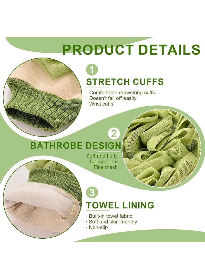 3Pcs Deep Exfoliating Glove for Shower, Double-Sided Exfoliating Mitt,Massage Body Scrub Gloves for Home Spa,Eco Friendly loofah Sponge, Dead Skin Remover & Body Scrubber Exfoliator  - Image 3